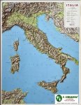 Planisfero 149-Italia carta murale in rilievo cm 117x89